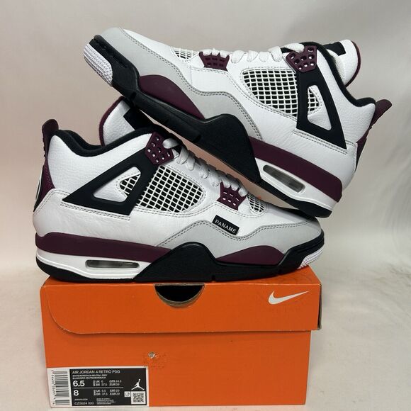 Nike Air Jordan 4 Retro x Paris Saint-Germain “Bordeaux” Factory Flaw - Picture 3 of 8